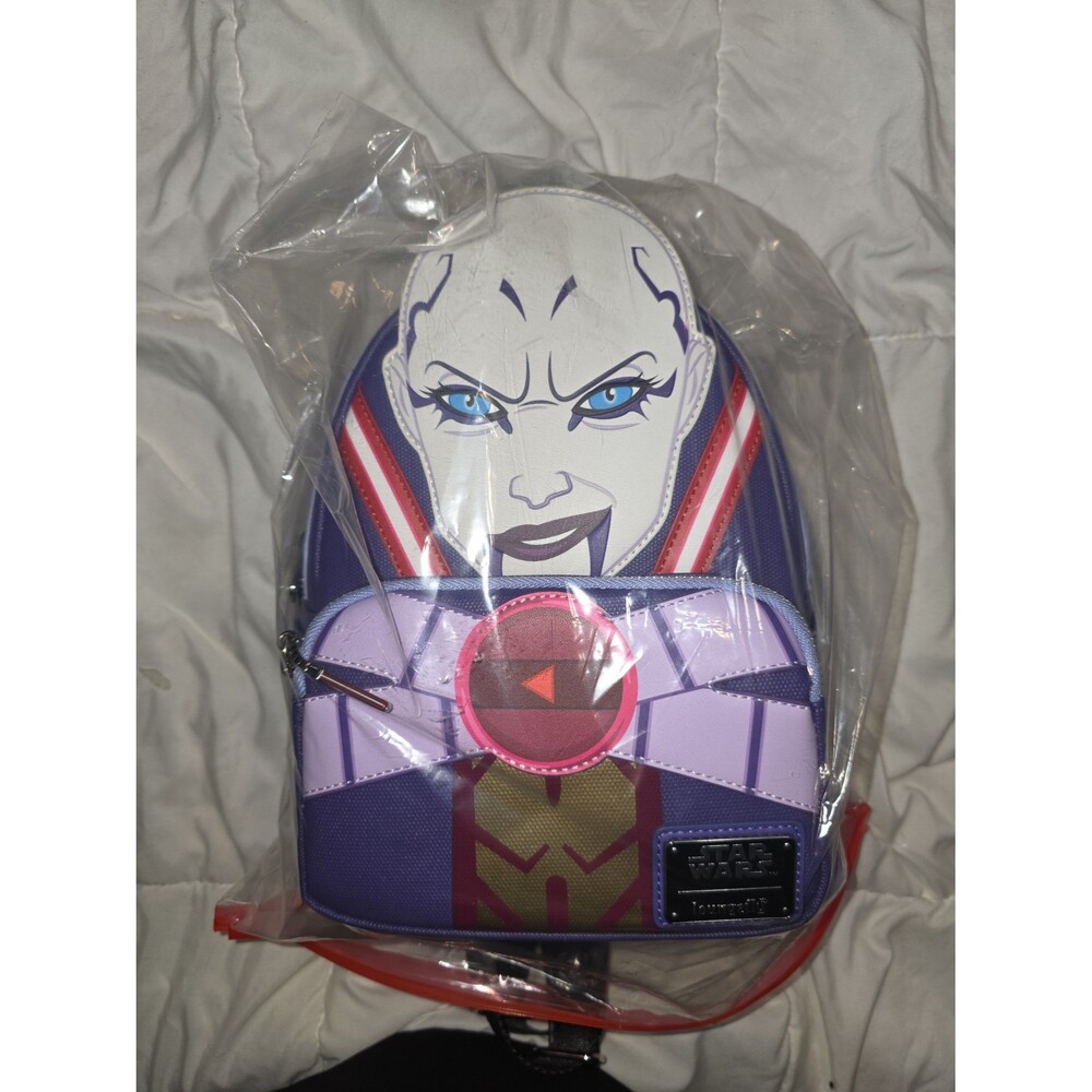 NWT loungefly Disney star wars asajj ventress mini backpack bookbag purse bag !